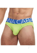 Banana Cabana Bikini L XL Green displayed on a male model showcasing the vibrant color and stylish waistband.