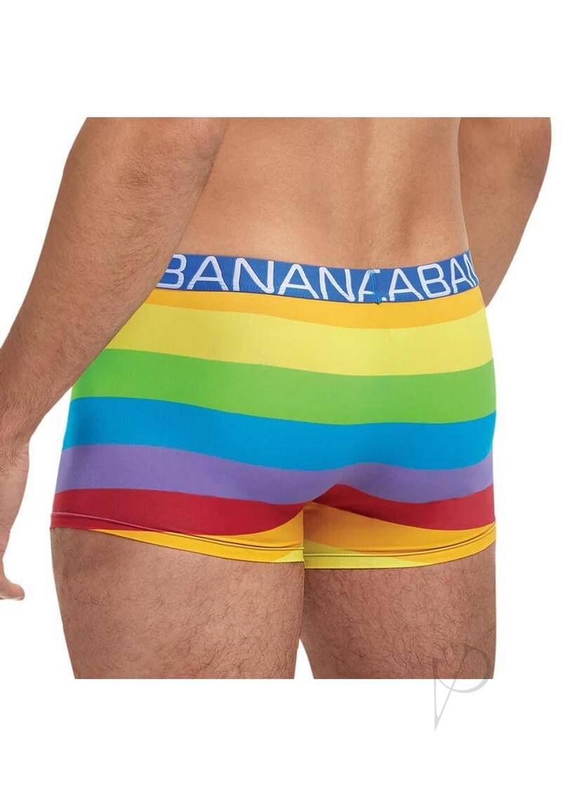Banana Cabana Rainbow Trunks L XL showing bright rainbow colors and comfortable fit, ideal for everyday wear.