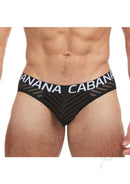Banana Cabana Sheer Bikini Black Small Medium men's sheer black briefs with logo waistband