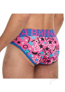 Banana Cabana Sport Brazilian Bikini Mix Medium Large back view showcasing colorful design and comfortable fit.