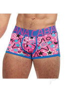 Banana Cabana Sport Trunk Mix Medium Large featuring vibrant pink and blue patterns for stylish comfort.