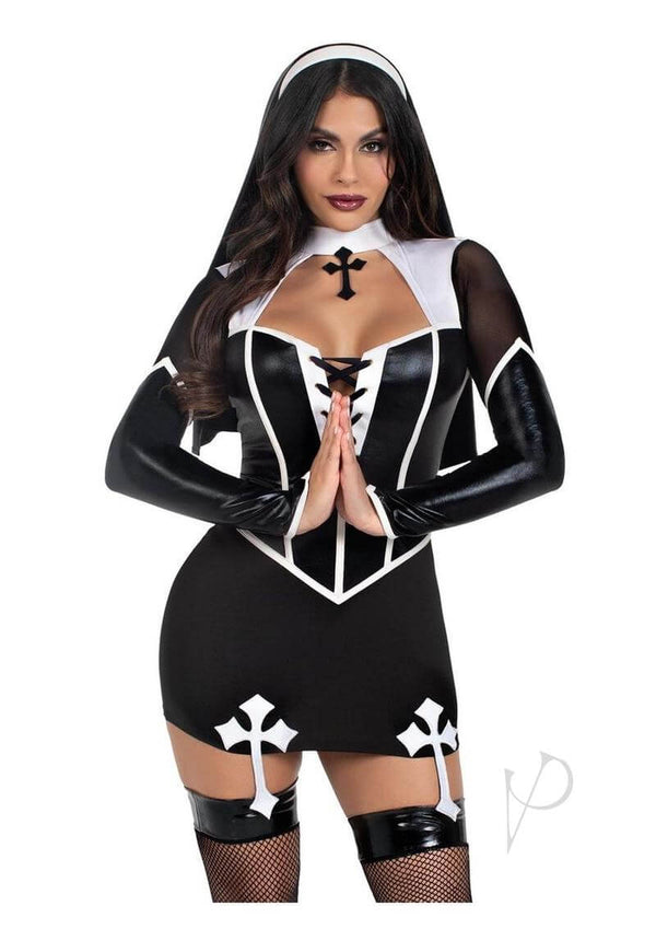 Leg Avenue Holy Hottie Nun Costume 2 Piece X Small featuring a sultry design and stylish details.