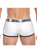 Brozil Ultra Glute and Bulge Enhancing Mesh Trunk L XL White showcasing back view with targeted enhancement.