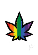 Marijuana Leaf Rainbow Enamel Pin Multicolor featuring vibrant rainbow colors in a leaf design.