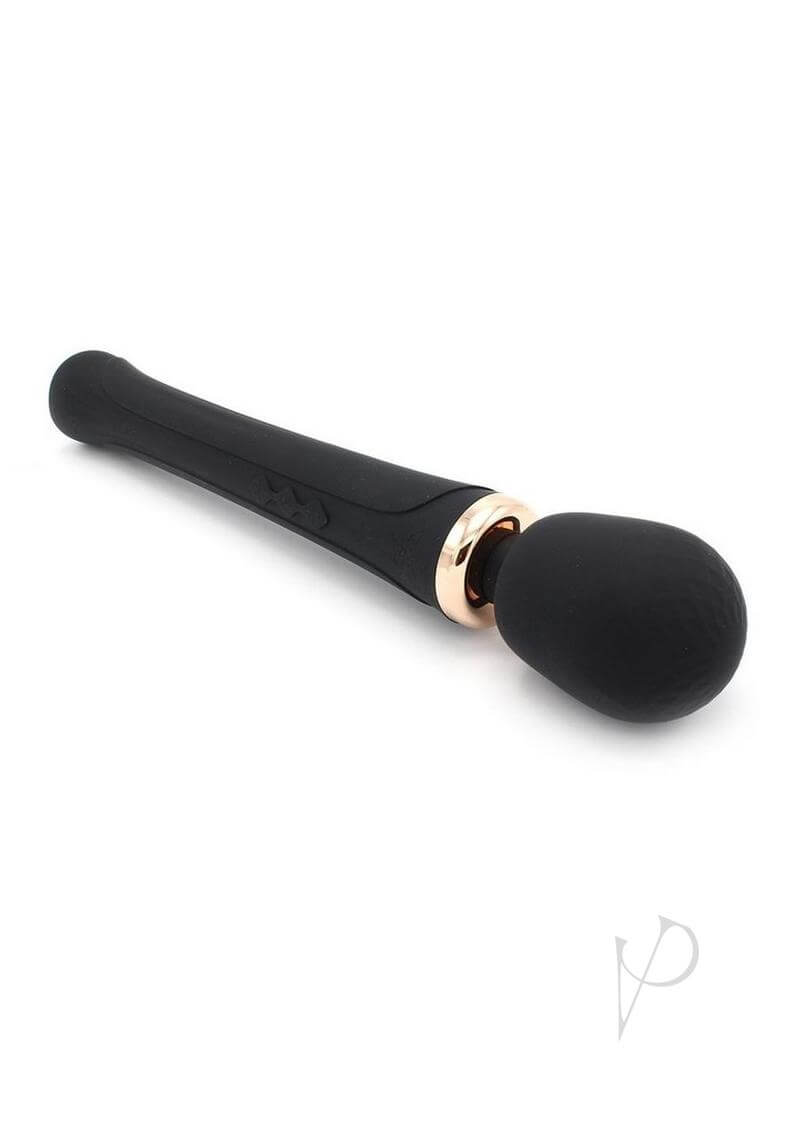 Pixey Aquawand Body Wand Black Edition with sleek black design and gold accents for intense pleasure.
