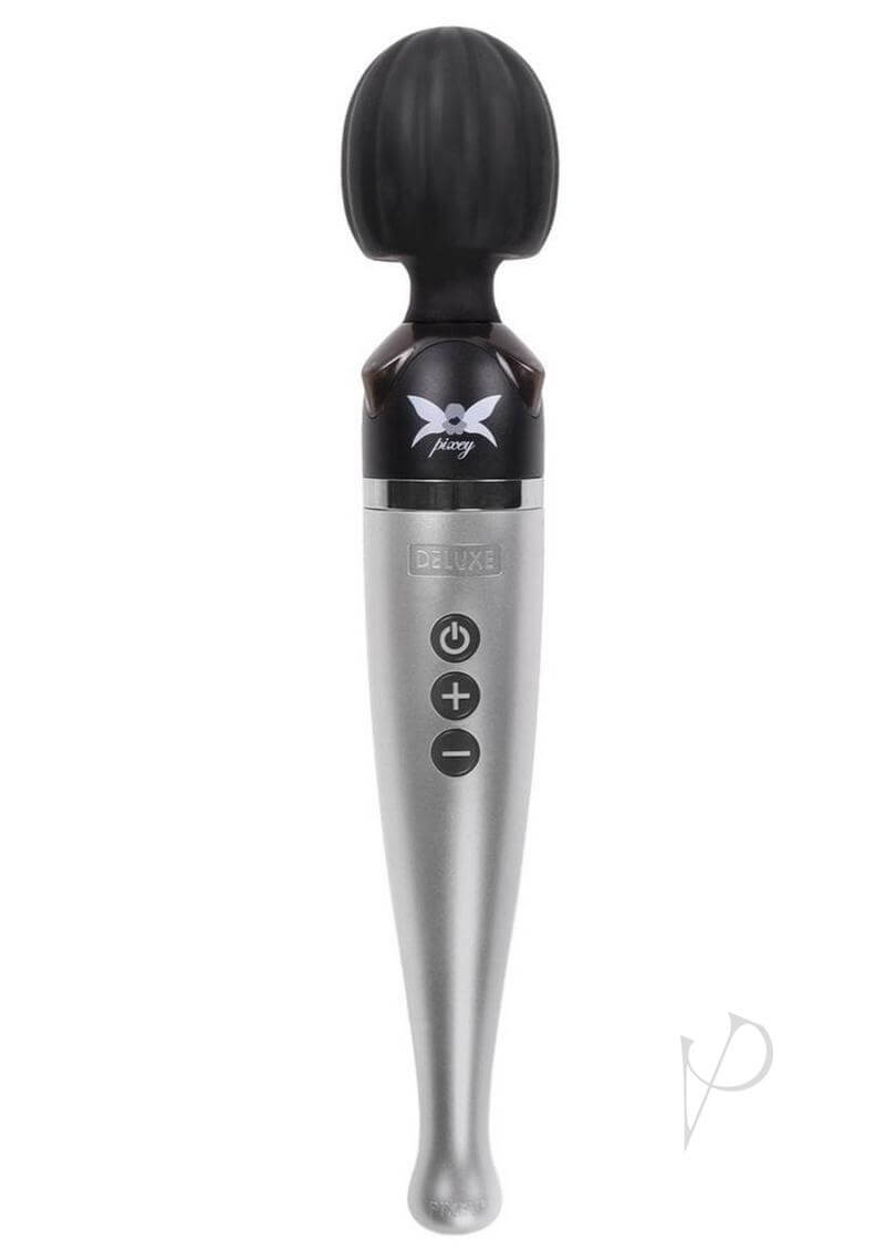 Pixey Deluxe Rechargeable Wand Silver - powerful full-body massager for intense vibrations and deep relaxation.