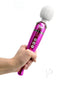 Pixey Deluxe Rechargeable Wand Pink Chrome held in hand, showcasing its sleek design and advanced controls.