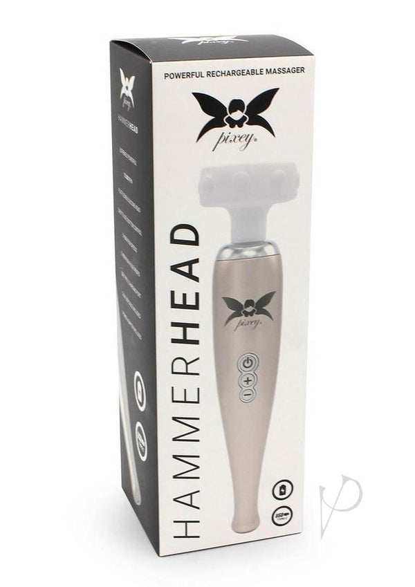 Pixey Hammerhead Rechargeable Wand Rose Gold in elegant packaging showcasing its powerful features.