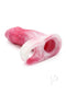 Monstar Beast Silicone Penis Sleeve Pink White showing flexible silicone design for enhanced pleasure and stimulation.