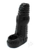 Monstar Beast Penis Silicone Sleeve 05 Black, black silicone enhancement sleeve designed for pleasure and durability.