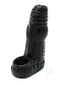 Monstar Beast Penis Silicone Sleeve 05 Black, black silicone enhancement sleeve designed for pleasure and durability.