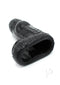 Monstar Beast Penis Silicone Sleeve 05 Black shown from the side, highlighting its textured design and innovative shape.