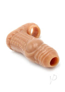 Monstar Beast Silicone Penis Sleeve 08 Vanilla, featuring a special ball stretcher hole for enhanced pleasure.