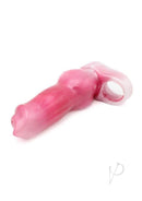 Monstar Beast Silicone Penis Sleeve 09 Pink White shown in pink and white design, enhancing pleasure and satisfaction.