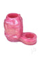 Monstar Beast Silicone Penis Sleeve 14 Pink with added ball stretcher hole for enhanced pleasure.