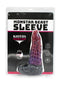 Monstar Beast Silicone Penis Sleeve Purple in packaging showcasing its unique design and features.