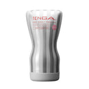 Tenga Soft Case Cup Gentle Disposable Stroker White packaging designed for easy, mess-free solo pleasure.