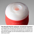 Tenga Rolling Head Cup Gentle Disposable Masturbator showing Smooth Pad for functional insertion.