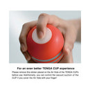 Tenga Rolling Head Cup Strong Disposable Masturbator Black with instructional sticker on Air Hole.