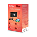 b-Vibe Vibrating Snug Plug 1 Weighted Silicone Anal Plug Orange packaging with accessories and features.