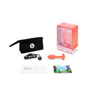 b-Vibe Vibrating Snug Plug 1 Weighted Silicone Anal Plug Orange with packaging and accessories.