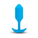 b Vibe Vibrating Snug Plug 3 Weighted Silicone Anal Plug Blue - premium body-safe silicone design for enhanced pleasure.