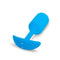 b Vibe Vibrating Snug Plug 3 Weighted Silicone Anal Plug Blue, silicone anal plug for maximum pleasure.
