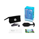 b-Vibe Vibrating Snug Plug 5 Weighted Anal Plug Black with packaging and accessories laid out.