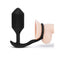 b-Vibe Vibrating Snug and Tug Weighted Anal Plug XL Black showcasing its unique design and features.