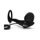 b-Vibe Vibrating Snug and Tug Weighted Anal Plug XL Black with controller and sleek design for enhanced pleasure.