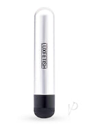 Lux Fetish Vibrating Butterfly Pussy Pump Pink and Black silver vibrator with black base design.