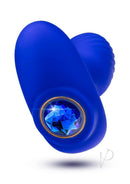 Oh My Gem Mystery Silicone Anal Plug Sapphire Blue with a sparkling blue gem for satisfying anal play.
