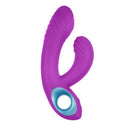 FemmeFunn Cora Thumping Dual Stimulation Vibrator Purple showcasing its unique design and dual motors for pleasure.