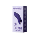 FemmeFunn Dioni Silicone Finger Vibrator Small Dark Purple packaging side view