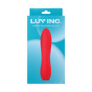 Luv Inc Lb72 Large Silicone Bullet Rechargeable Vibrator Red packaging with a bold red vibrator.