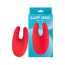 Luv Inc Bu89 Mini Bunny Rechargeable Silicone Vibrator Red displayed with packaging, featuring a playful bunny design.