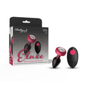 Eluxe Vibrating Anal Plug Small Ruby Ombre With Remote packaging and product featuring a remote for easy control.