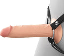 Fantasy X-Tensions Elite 7" silicone hollow strap-on in light skin tone with dual-density design for realistic feel.