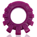 Oxballs Cock-Lug Lugged Silicone Cockring Plum featuring plush, stretchy comfort with raised lugs for enhanced support.