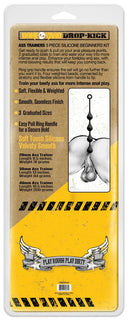 Boneyard Drop-Kick Silicone Ass Trainer 3 Piece Anal Kit packaging showcasing three graduated sizes and flexible design.