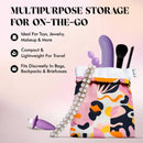 The Collection Burst Cotton Toy Storage Bag ideal for organizing toys, jewelry, and makeup on-the-go in a stylish design.