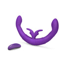 Together Couples Toy Remote Controlled Dual Ended Vibrator Purple with remote control in purple color.