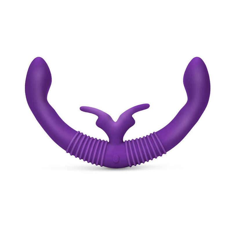 Together Couples Toy Remote Controlled Dual Ended Vibrator Purple with ergonomic design for enhanced intimacy.