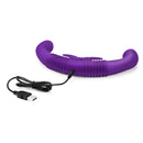 Together Couples Toy Remote Controlled Dual Ended Vibrator Purple with USB charging cable.