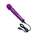 Le Wand Petite Rechargeable Massager Dark Cherry with USB charging cable, designed for powerful performance and elegance.