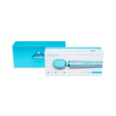 Le Wand All That Glimmers Petite Massager Set Light Blue packaging and massager displayed together.
