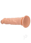 RealRock Skin Realistic Dildo 10 Inch Vanilla showcasing a lifelike design with pronounced head and bulging veins.