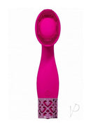 Royal Gems Duchess Silicone Rechargeable Vibrator Pink with soft bristles for external stimulation.