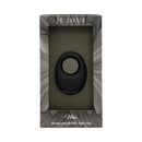 Je Joue Mio Rechargeable Vibrating Silicone Cock Ring Black in packaging with a strong and flexible design.