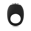 Je Joue Mio Rechargeable Vibrating Silicone Cock Ring Black product image showing sleek silicone design and buttons.